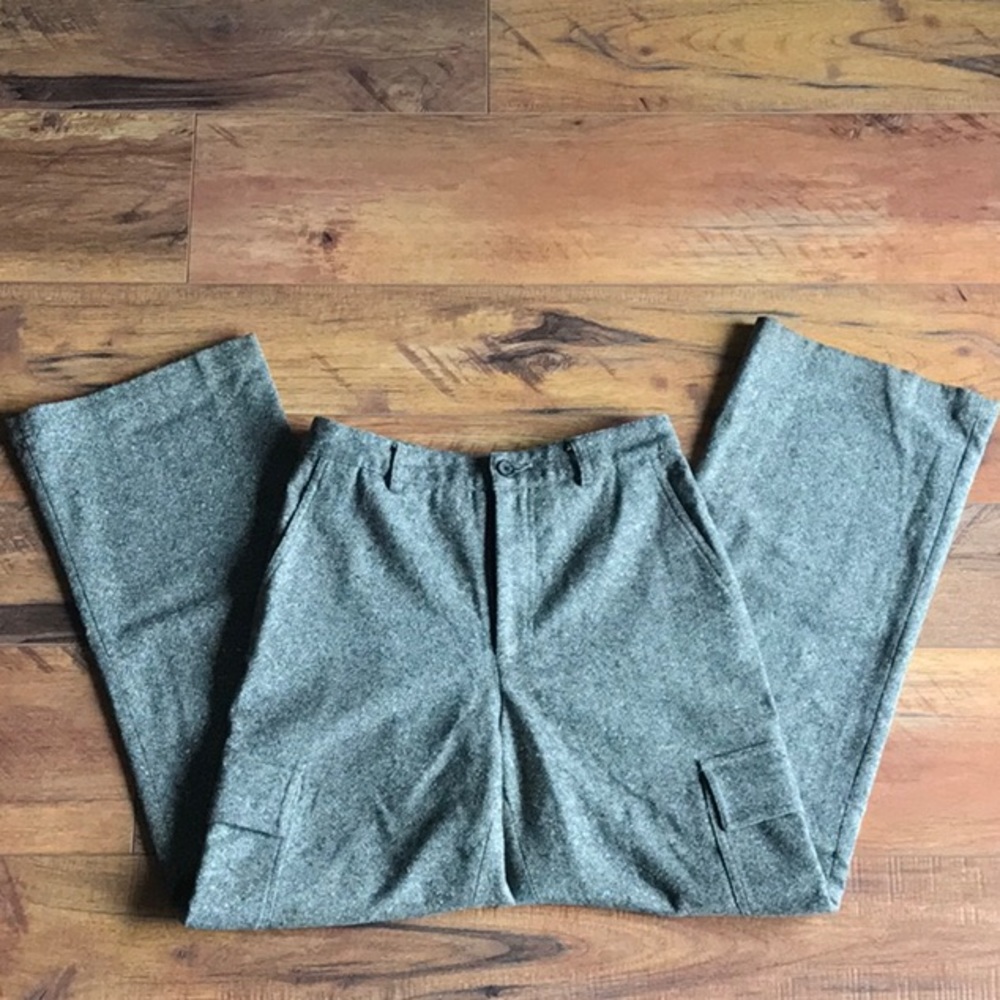 Vintage J Crew wool blend tweed cargo trousers, high waisted - Picture 2 of 5
